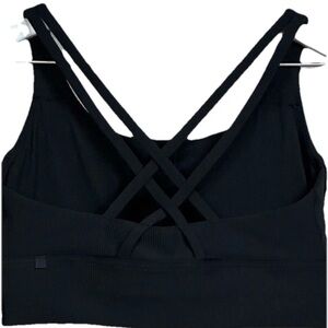 lululemon athletica Energy Ribbed Lonine Black Sport bra Sz 4